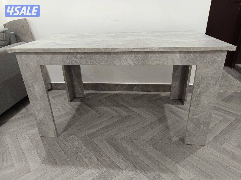 URGENT SALE (4 Dark Brown chairs & Gray table 139cm x 80cm)13