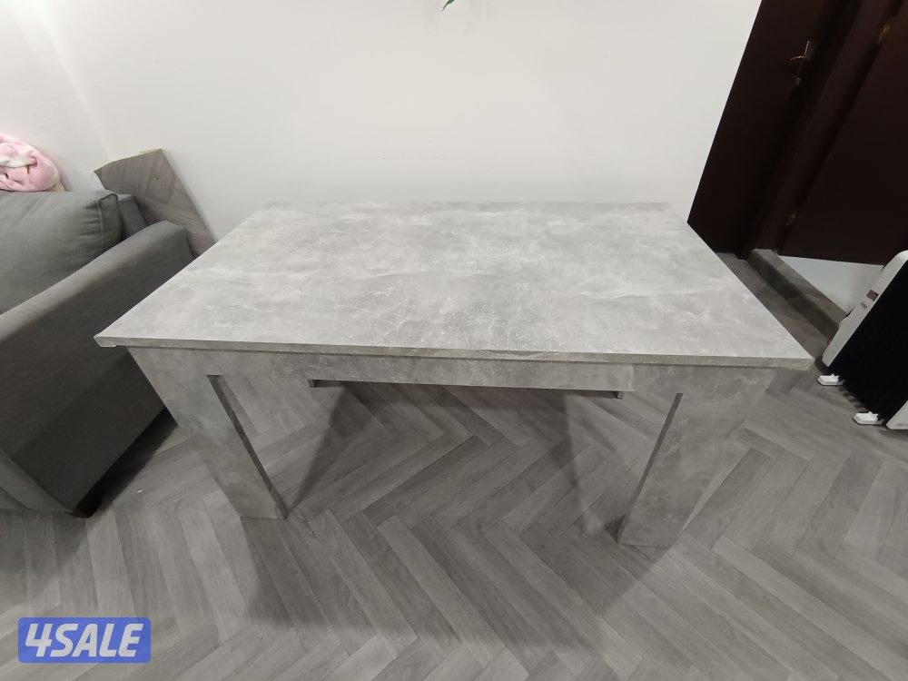 URGENT SALE (4 Dark Brown chairs & Gray table 139cm x 80cm)15