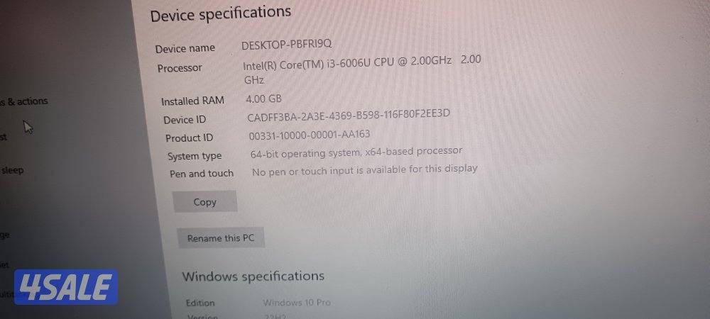 لاب اتش بي كورi3 الجيل السادس رام 4جيجا هارد 500جيجا شاشه 15.61