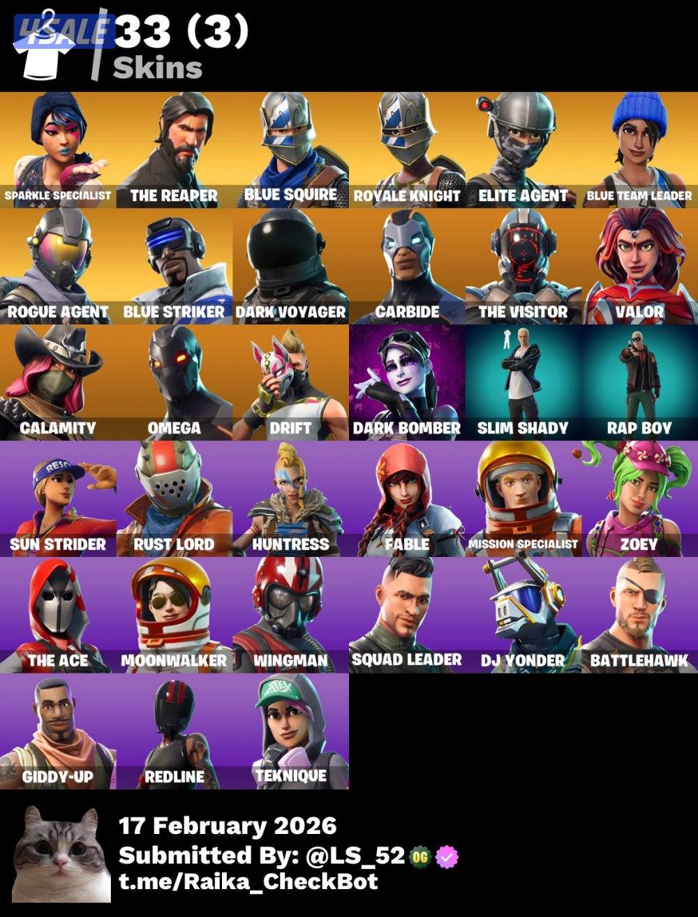 للبيع حساب فورتنايت أساسي كامل معلوماته يشتغل على جميع المنصات نادر0