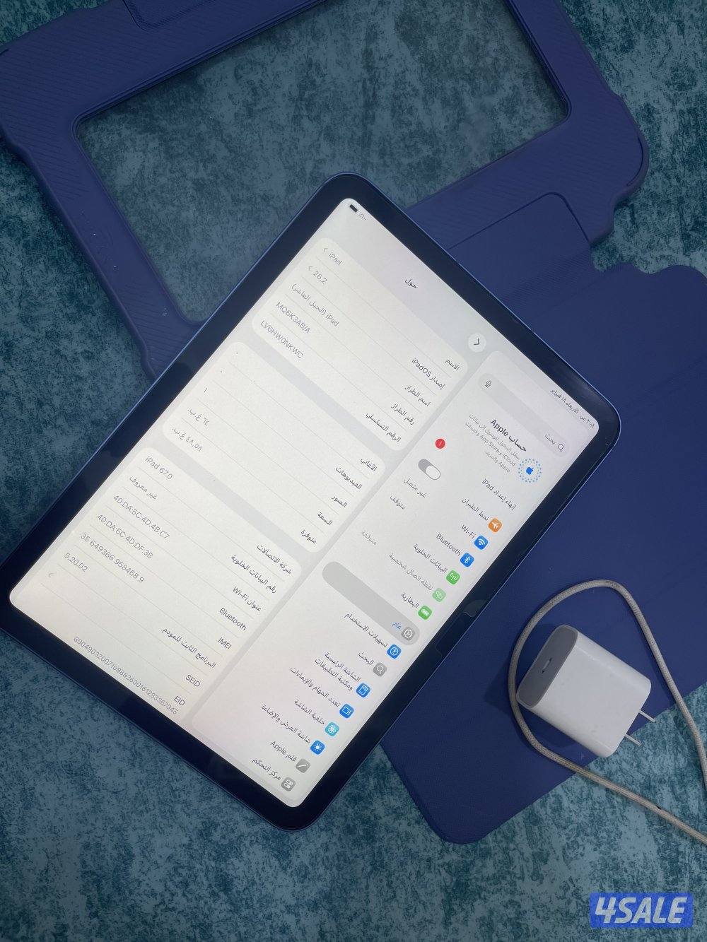 ايباد ابل 10 العاشر 64 قيقا بايت خط شريحة 5g وقلم ابل اصلي وكيبوردابل4