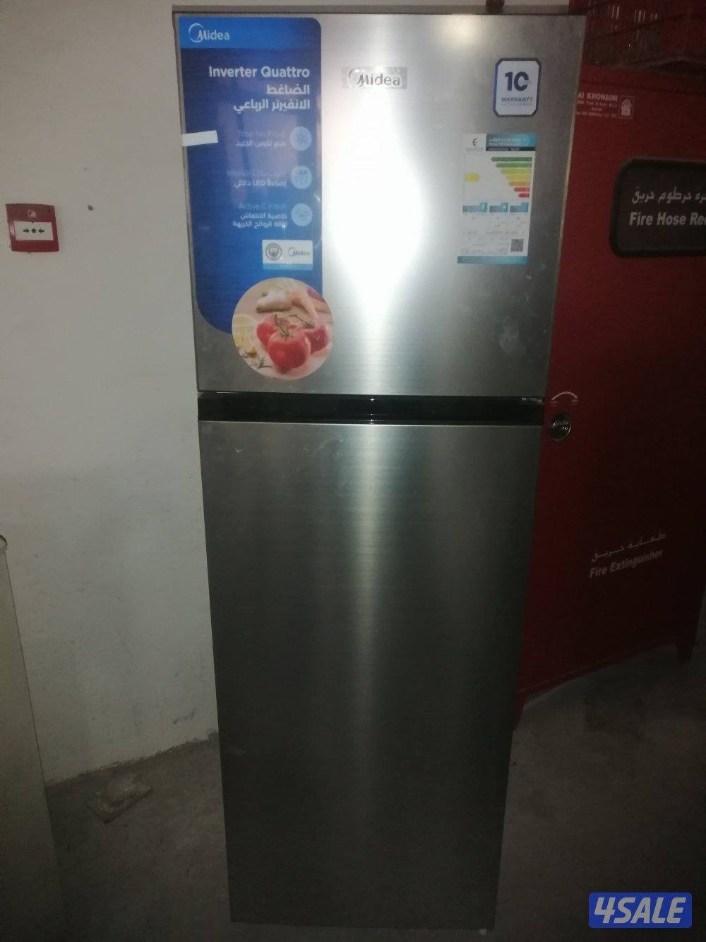 ثلاجة ميديا جديده سيلفر 385 لتر بدون كرتونه0