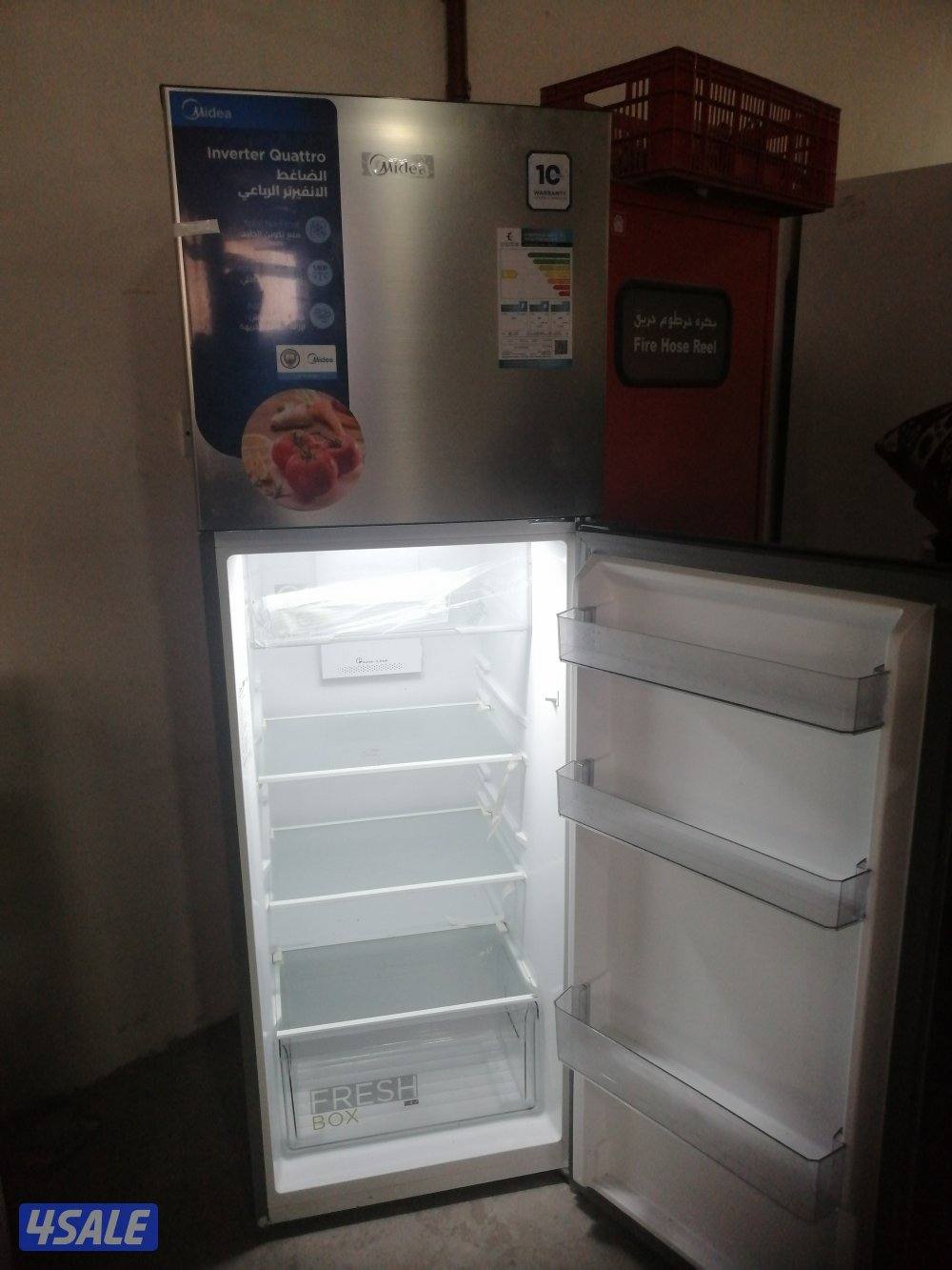 ثلاجة ميديا جديده سيلفر 385 لتر بدون كرتونه3