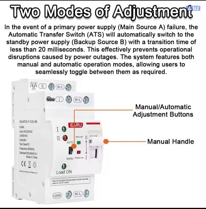 Changeover Switch   محول طاقة تلقائي ٨٠ امبير جينج اوفر1