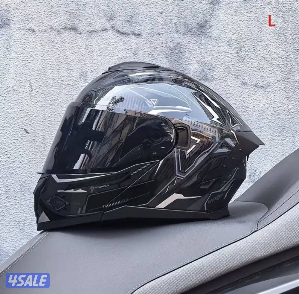 خوز دراجات ناريه فول اوبشن فتحات تهويه وفتحات تنفس اسكرين اسود نظاره2