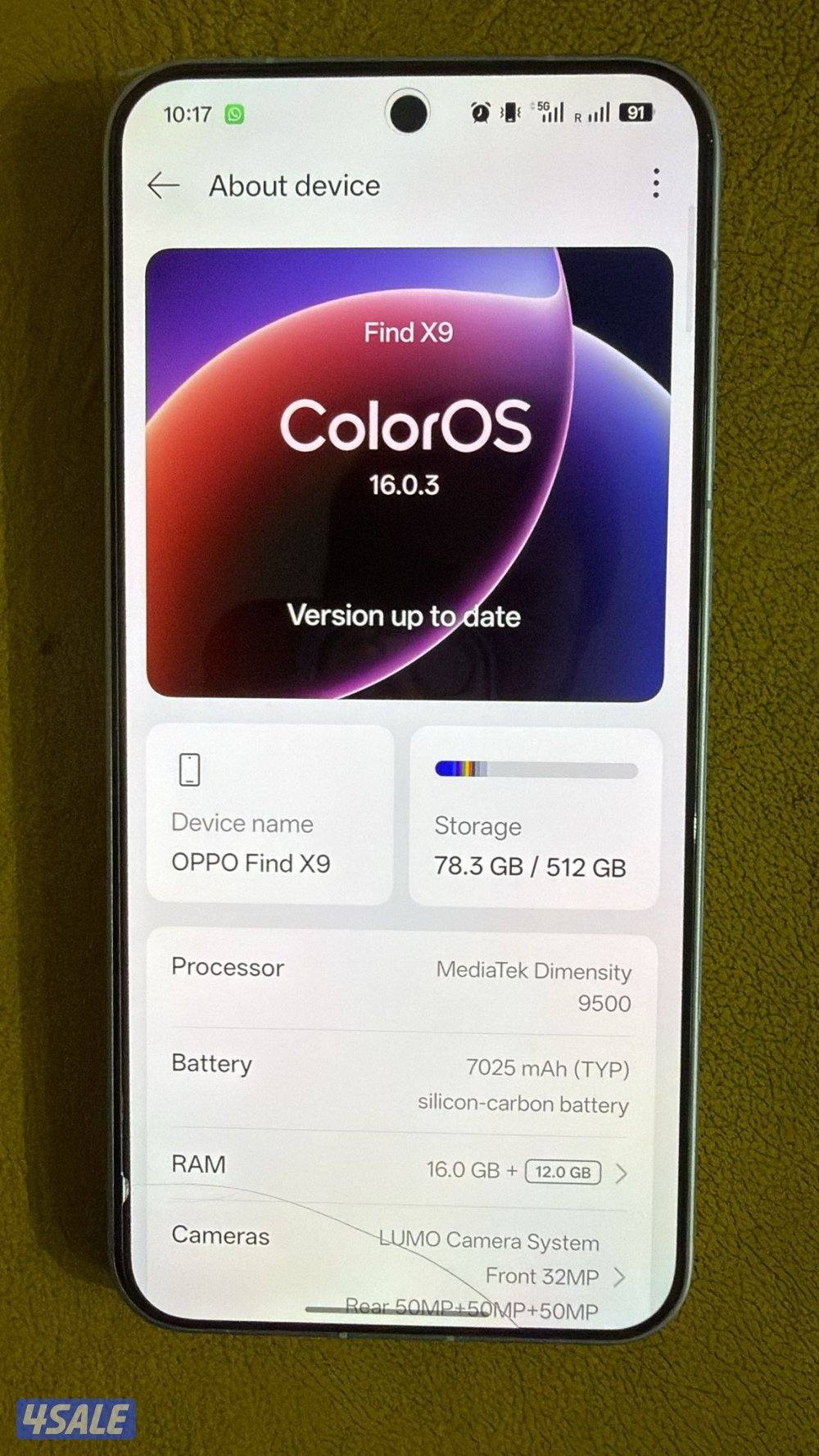 oppo find x9 new 30days piece with all box full brand new mbl no timps4