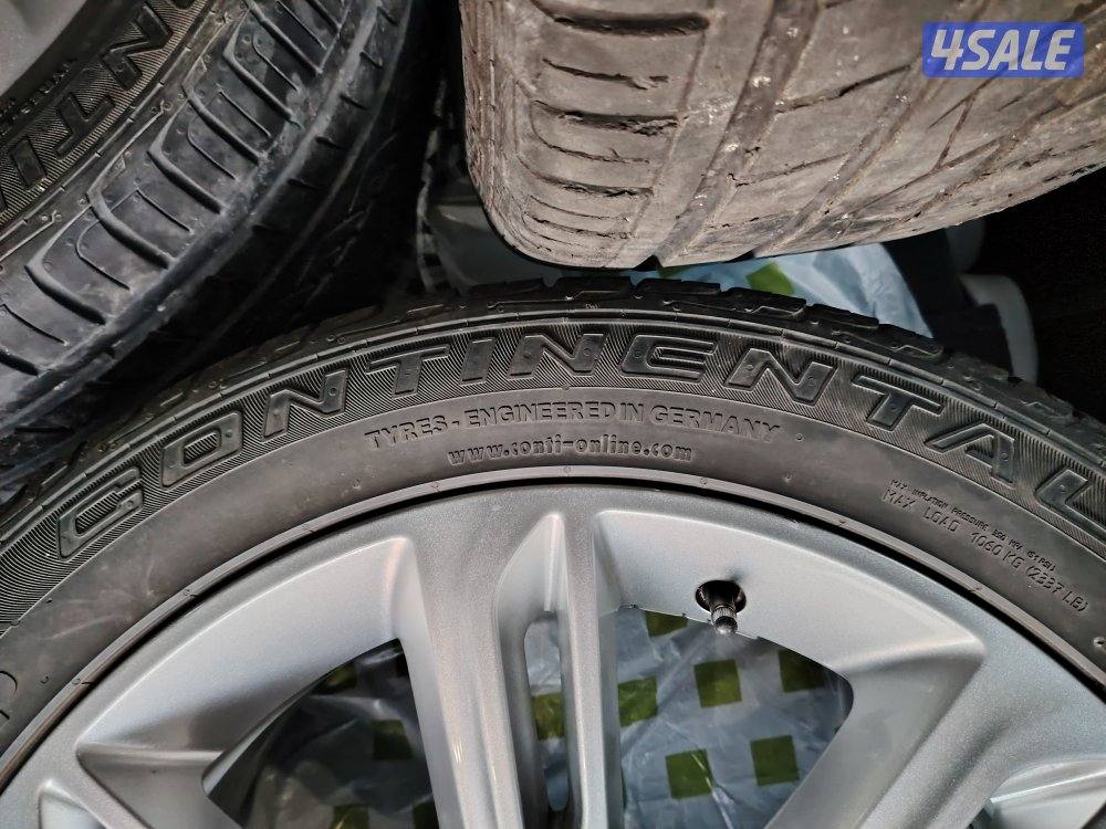 4 رنجات فولفو xc90 حجم 20 مع سناسر ضغط الهواء وتواير 2022 كونتينينتال2