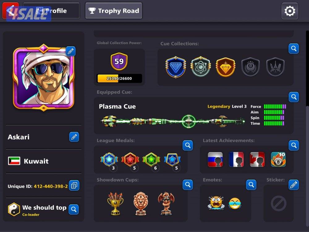 8 ball pool account for sale,,, حساب بلياردو 8 كرات للبيع2