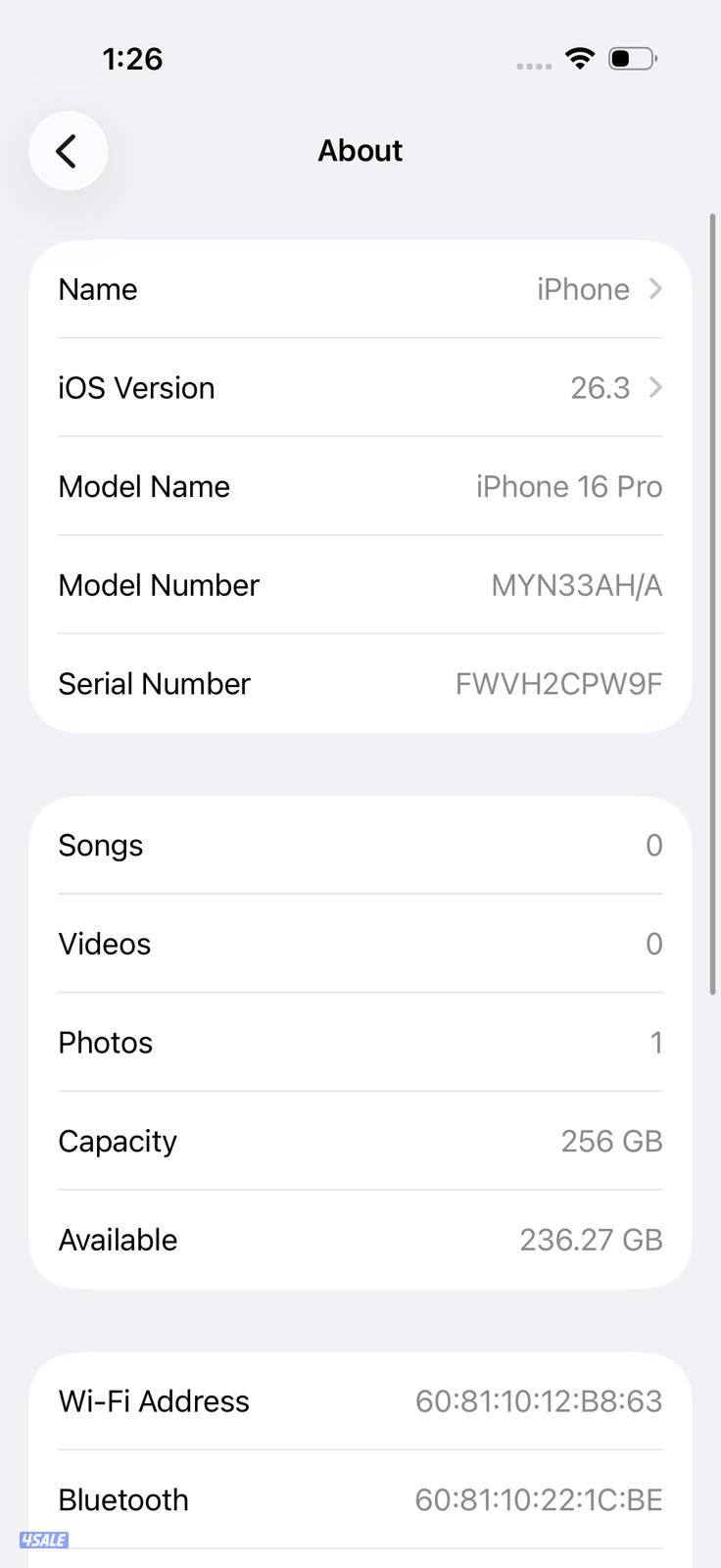 iPhone 16 Pro 256GB Natural – Battery 100% ايفون 16 برو مستعمل كالجديد9