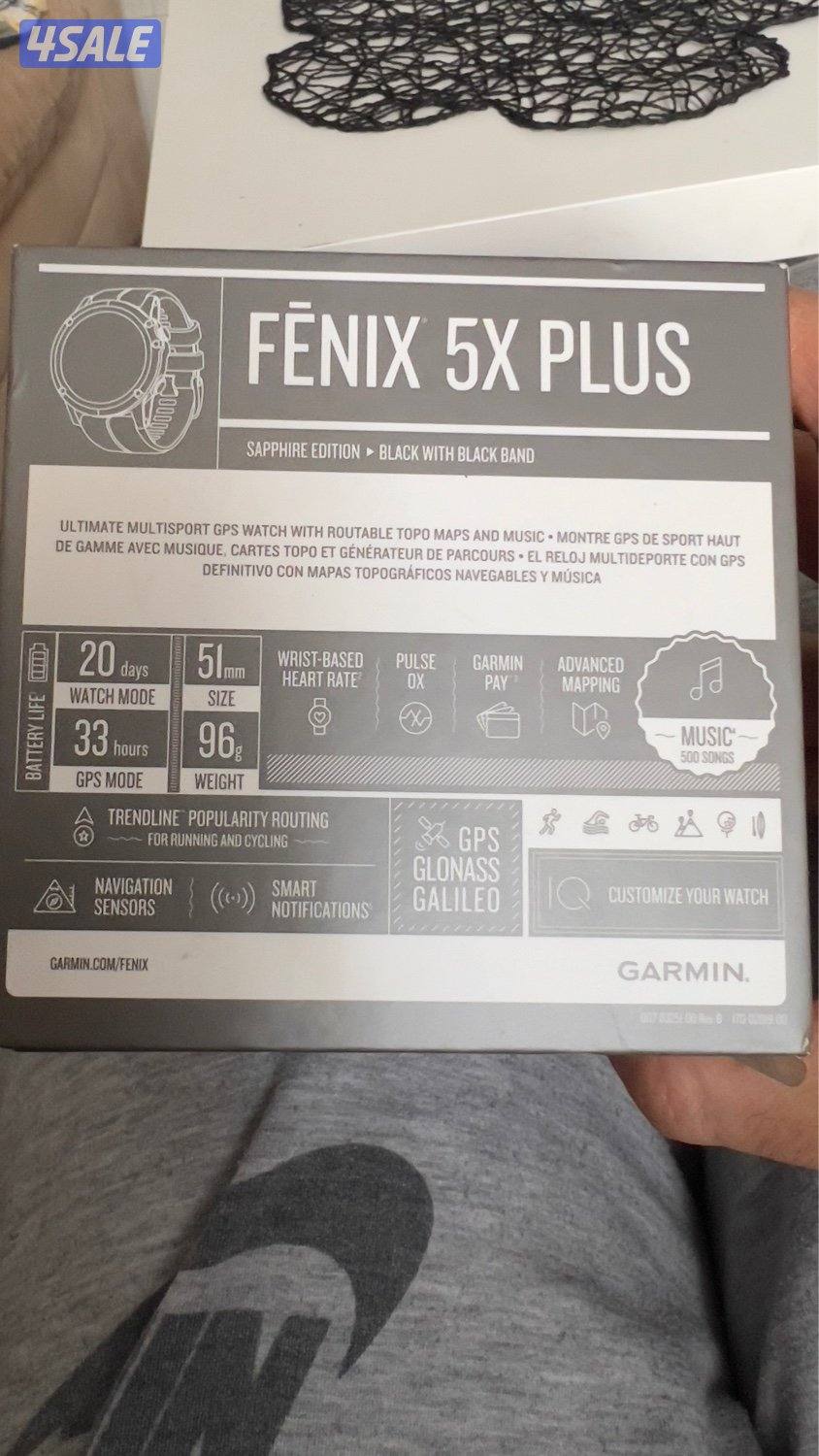 Garmin Fenix 5x Plus Sappire0