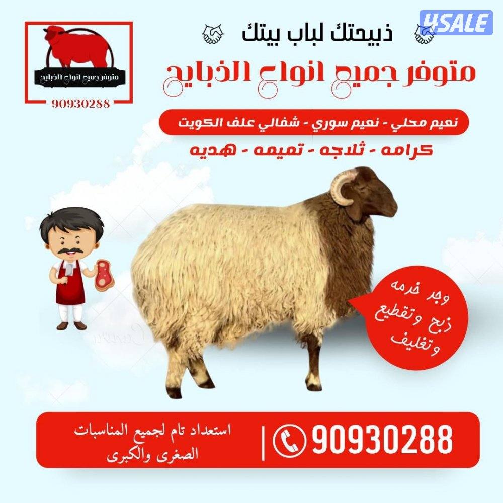 للبيع جميع انواع الذبايح0
