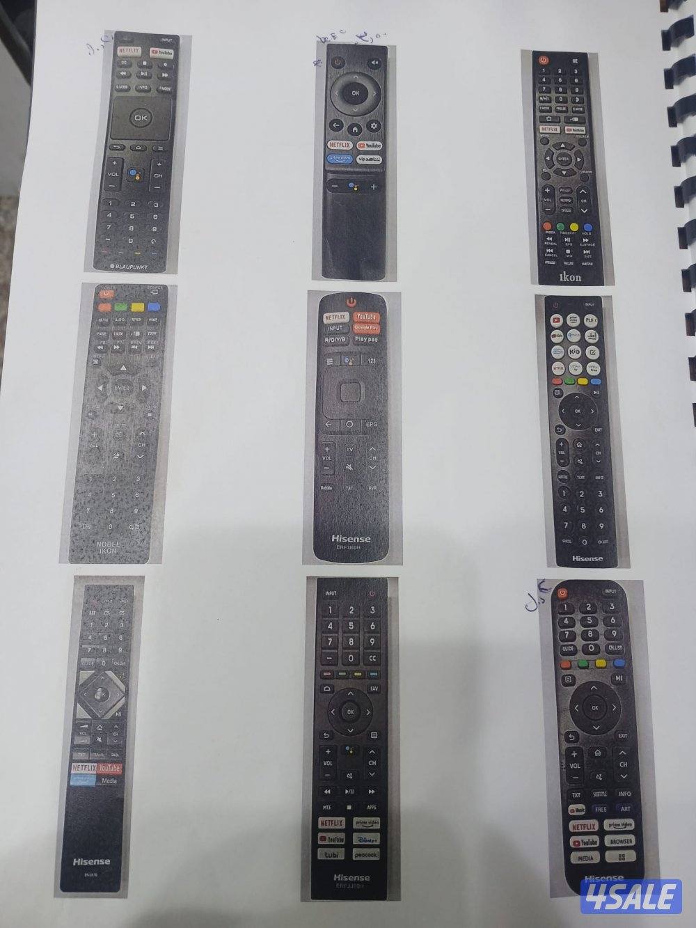 جميع أنواع الرموتات الأصلية والتجارية الجديدة المستعملة للتفزيونات6