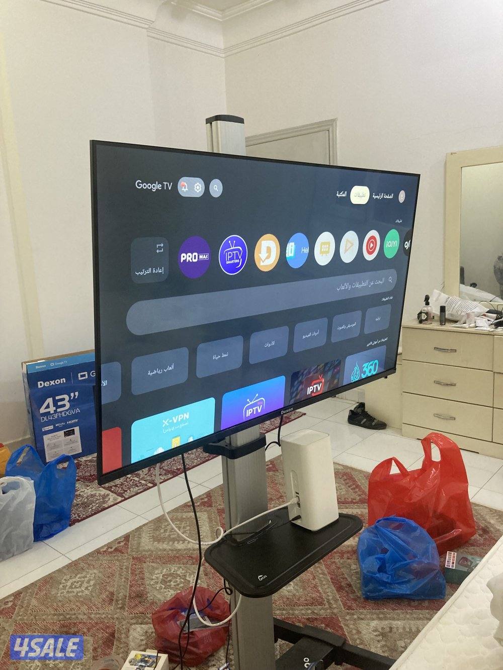 للبيع تلفزيون 43 بوصه سمارت 2025 جديد بالكرتون توصيل 24 ساعه0