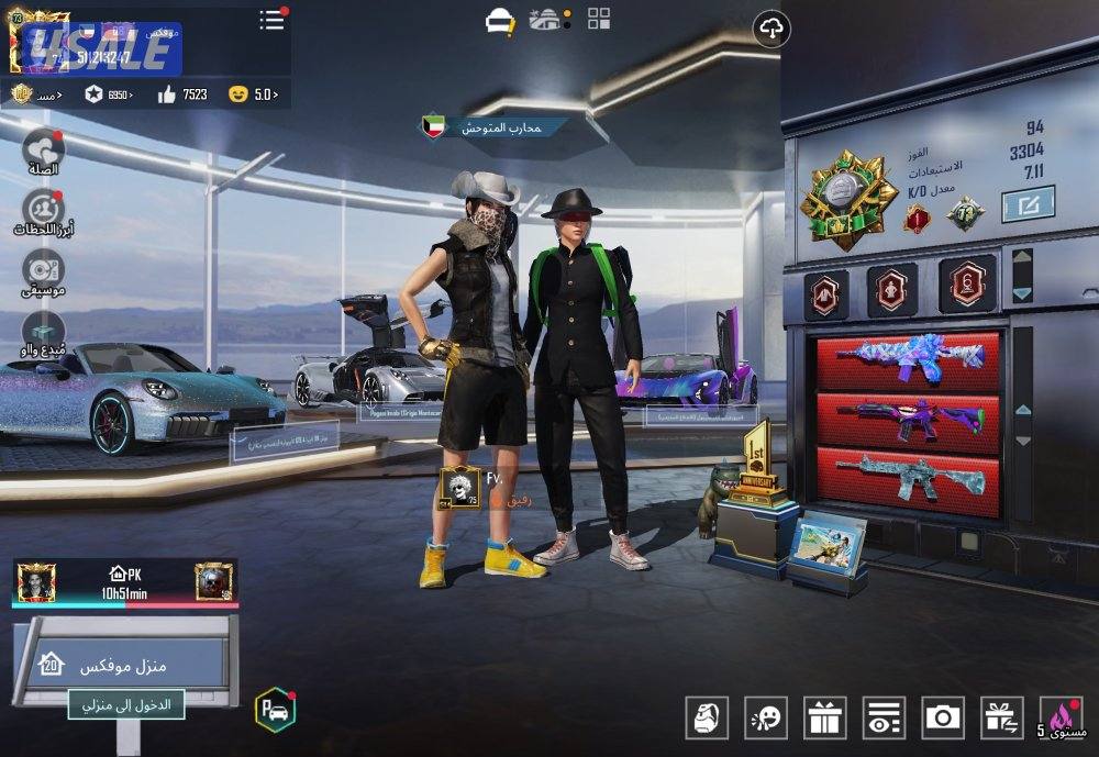 بيع حساب ببجي قوي اسلحه ماكس وسيارات ونوادر0