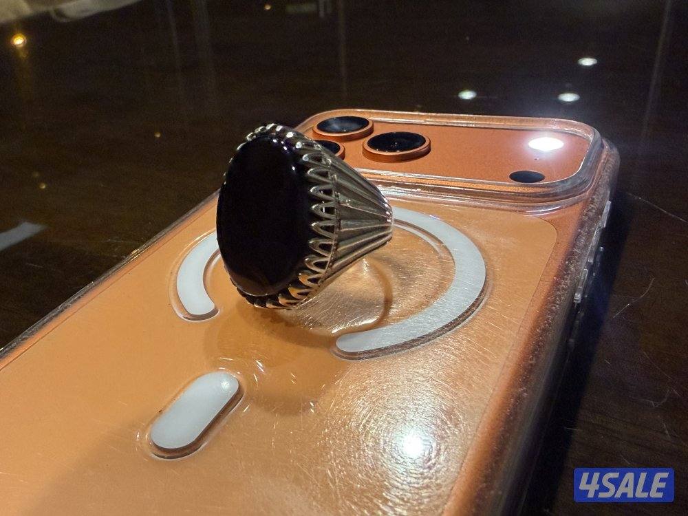 للبيع خاتم عقيق كبدي حجم راهي فضه ختم 925 السعر 850