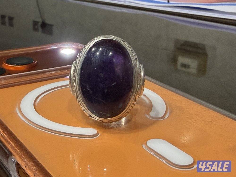 للبيع خاتم فضه راهي صياغه روعه حجر الجمشت الاصلي السعر 2003