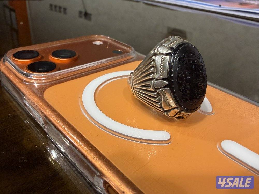 للبيع خاتم عقيق منقوش حجم راهي فضه ثقيله1