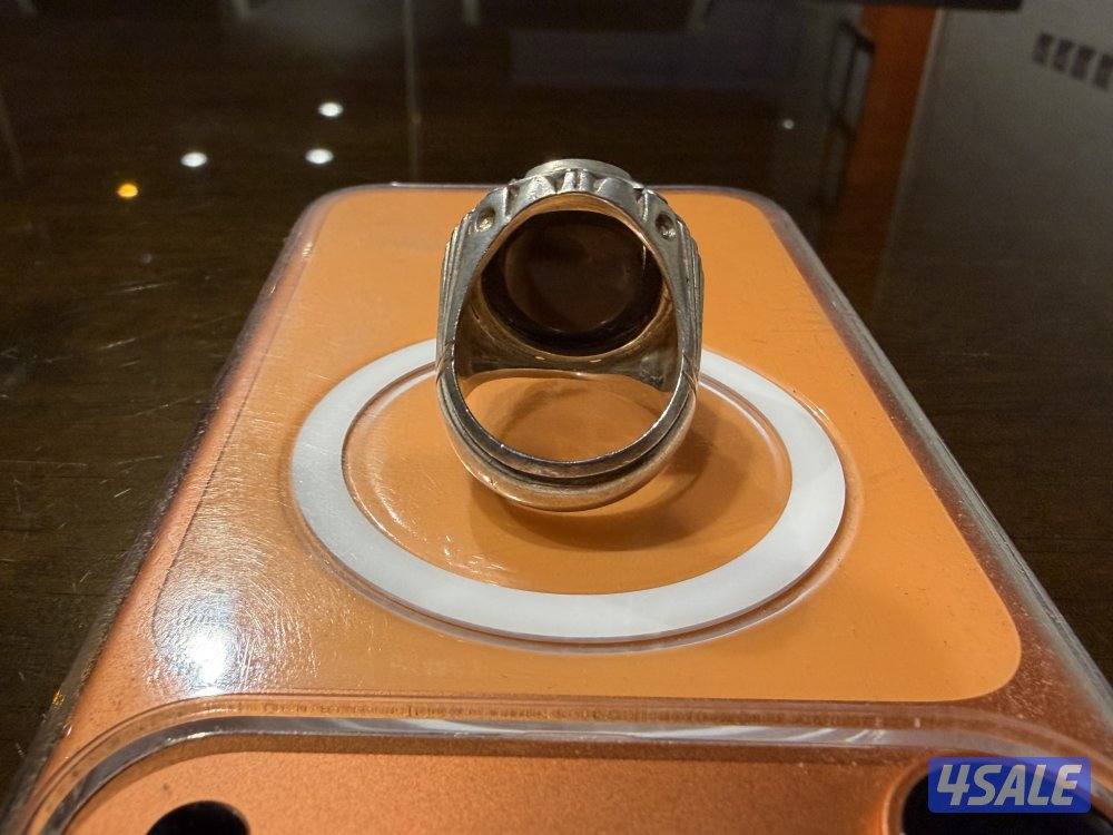 للبيع خاتم عقيق منقوش حجم راهي فضه ثقيله3