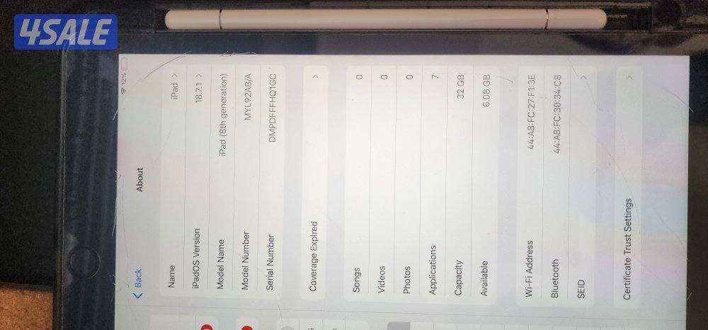 ipad 8th Gen 32GB WIFI2