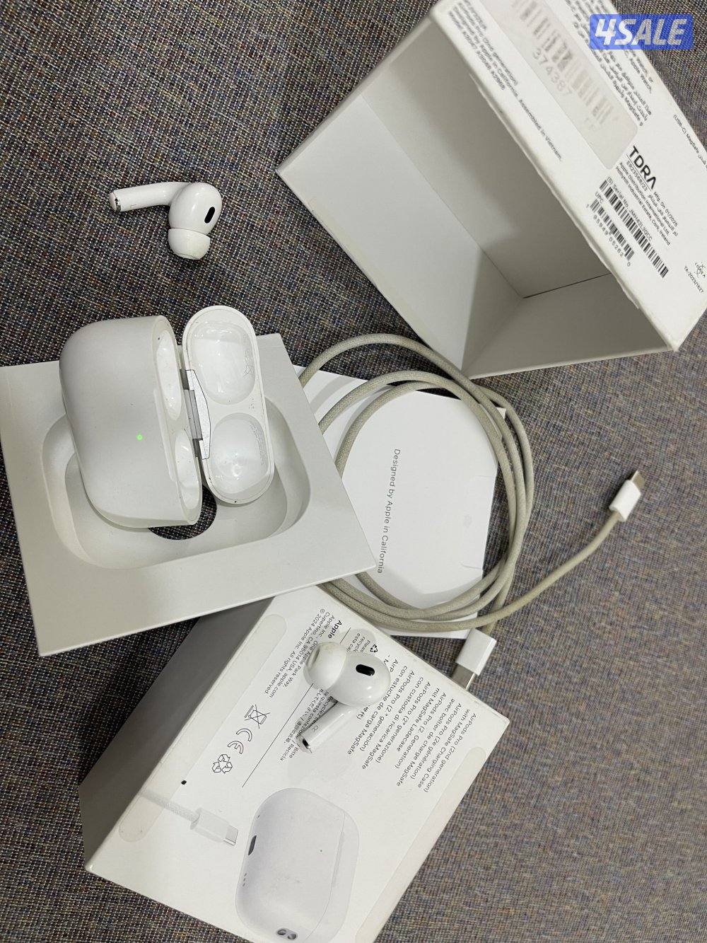 سماعة ابل برو 2 تو تايب سي شحن نظيفة حيل وشغالة تمام مع الكرتون7