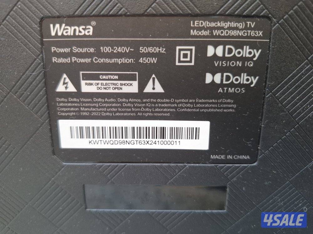 للبيع ونساا، 98،بوصه،،  120 هوتز QLED جديد دون كرتونه2