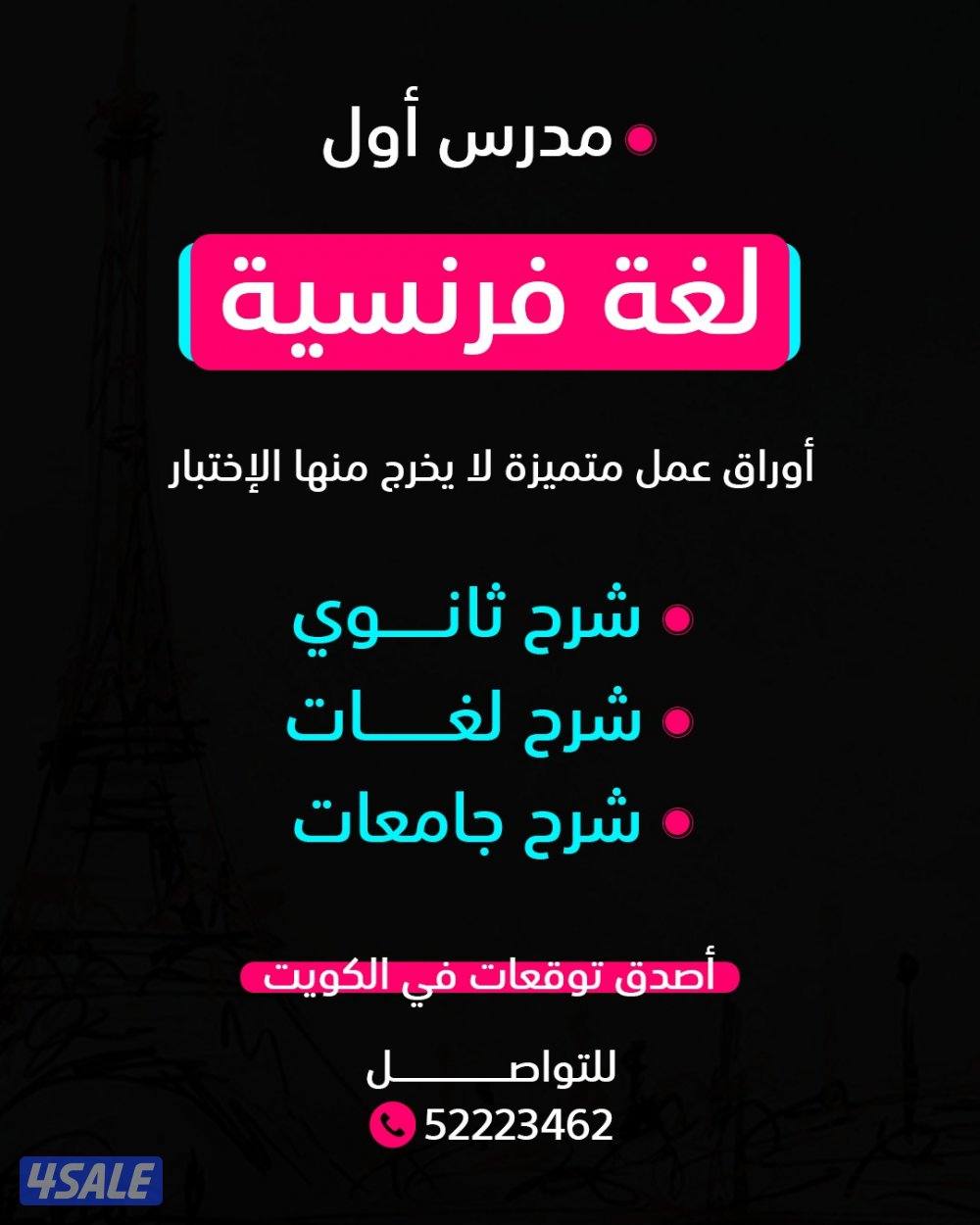 رئيس قسم اللغه الفرنسيه خبره طويله بالكويت5