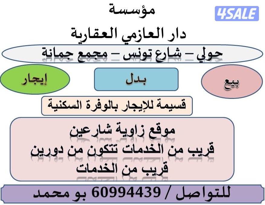 للايجار قسائم وادوار وشقق بجميع مناطق الكويت1