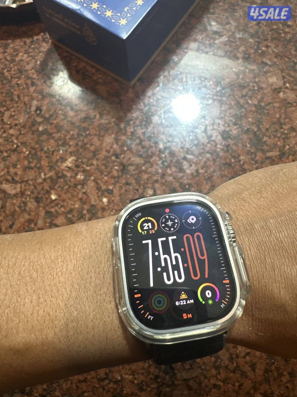 ساعة ابل ألترا إصدار 1 مع الكرتونة و الشحن بدون اي خدوش استعمال خفيف0