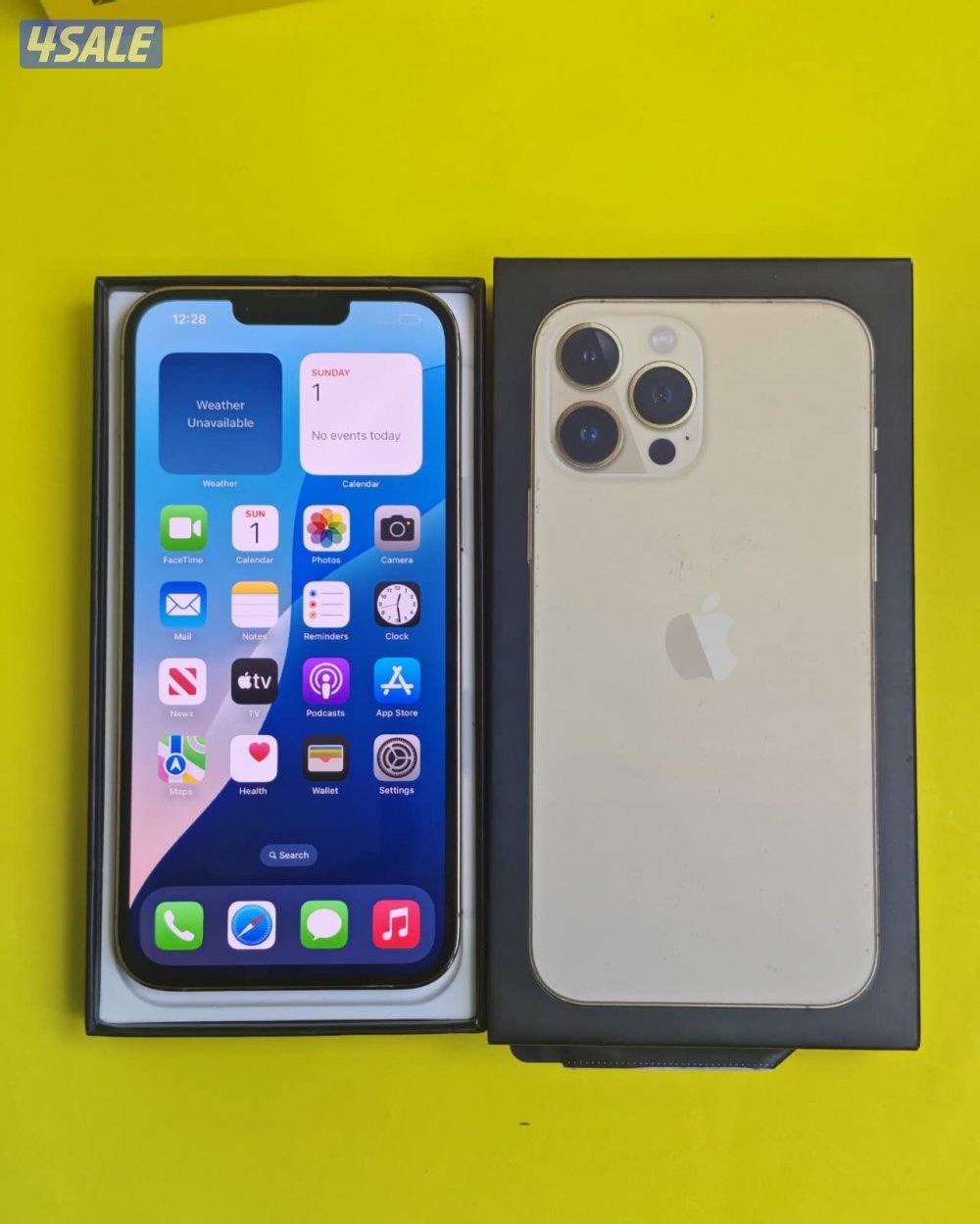 ايفون 13 برو ماكس – 128 جيجا – ذهبي بطارية 79% مستعمل كالجديد1