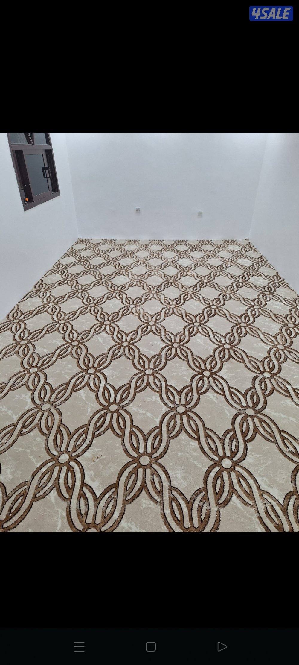 للبيع سجاد تركي سادة ومشجر مساندة وحفر يدوي وستائر1