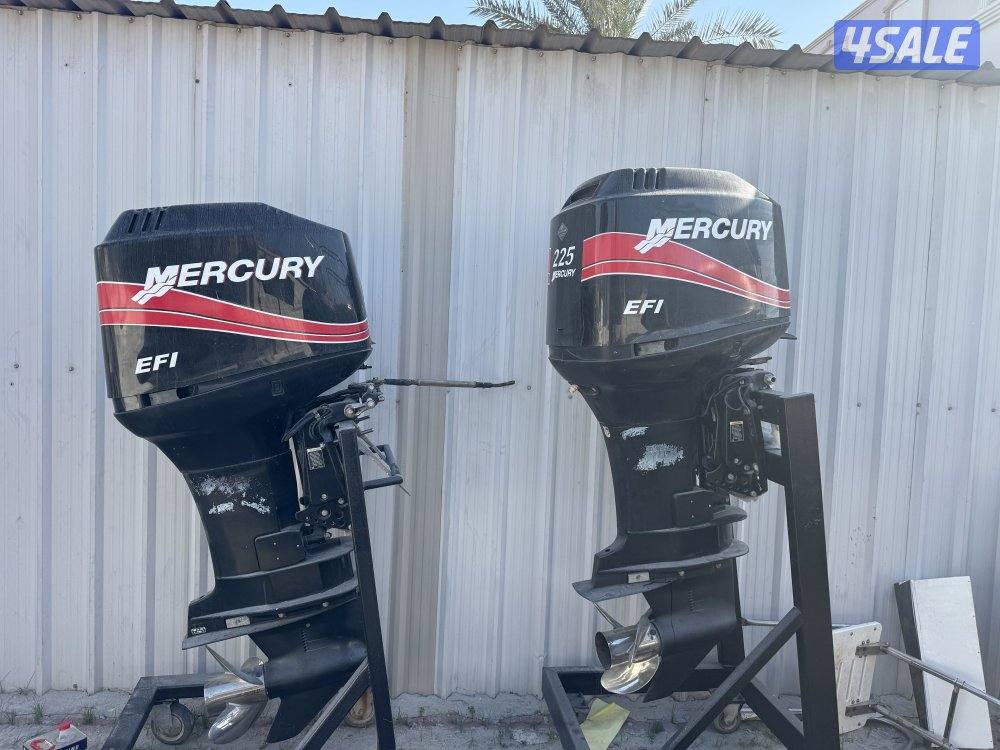 للبيع مكينتين ميركوري EFi موديل 2013 نضاف جداً ستاندر ماشين 580 ساعه0