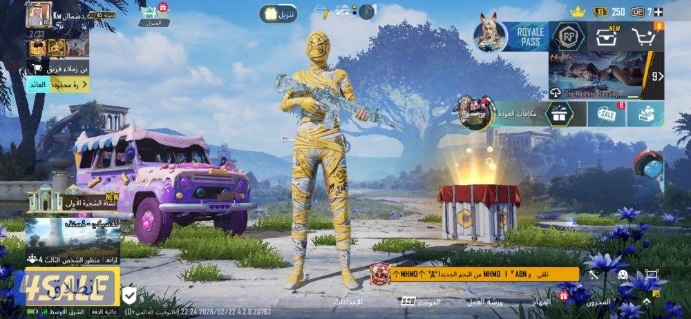 حساب ببجي للبيع0