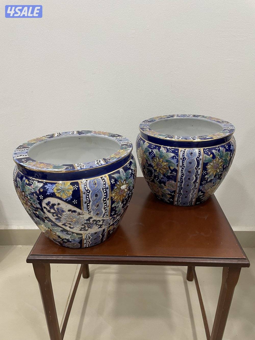 للبيع مزهرية سيراميك بنقوش زهور2