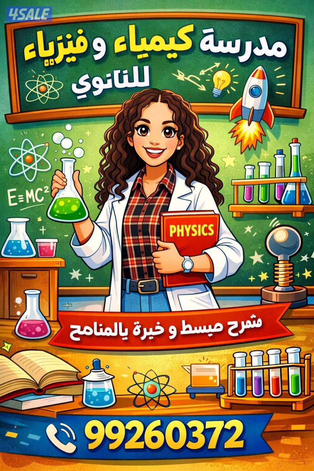 مدرسة كيمياء وفيزياء للثانوي شرح مبسط وخبره بالمناهج0