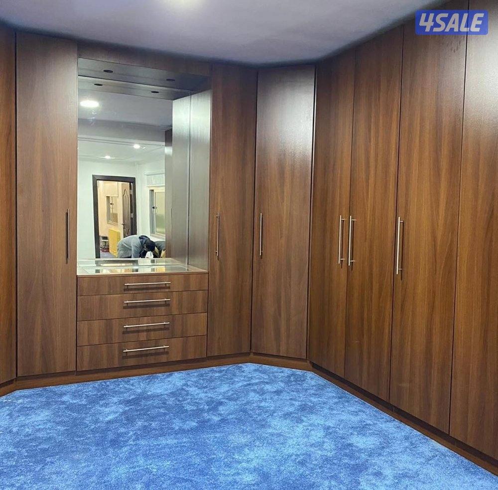 نجار تفصيل دواليب جدران تلفزيون بد وول وأبواب خشب وديكور3