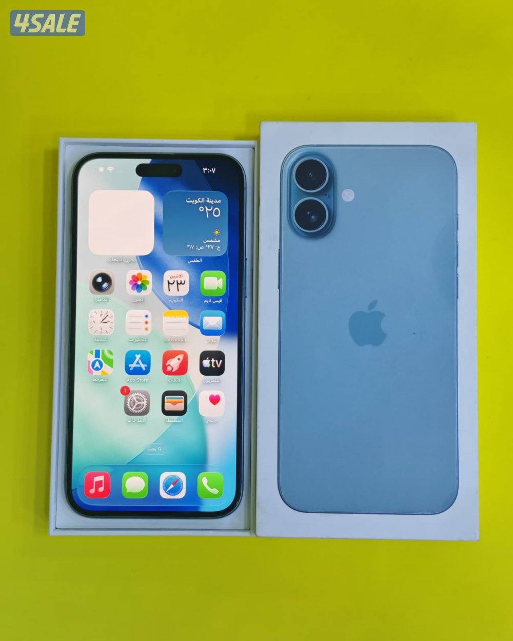 ايفون 16 بلس – 256 جيجا – لون تيلي بطارية 90% مستعمل كالجديد1