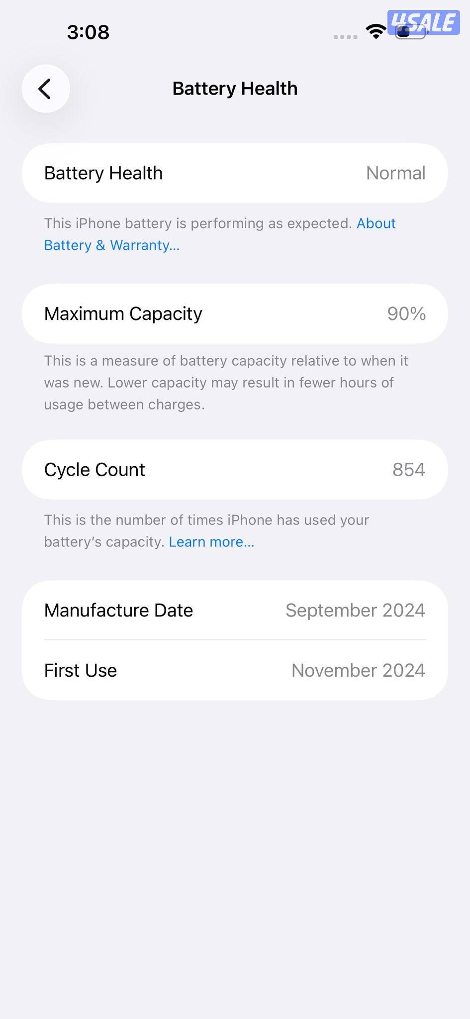 ايفون 16 بلس – 256 جيجا – لون تيلي بطارية 90% مستعمل كالجديد2