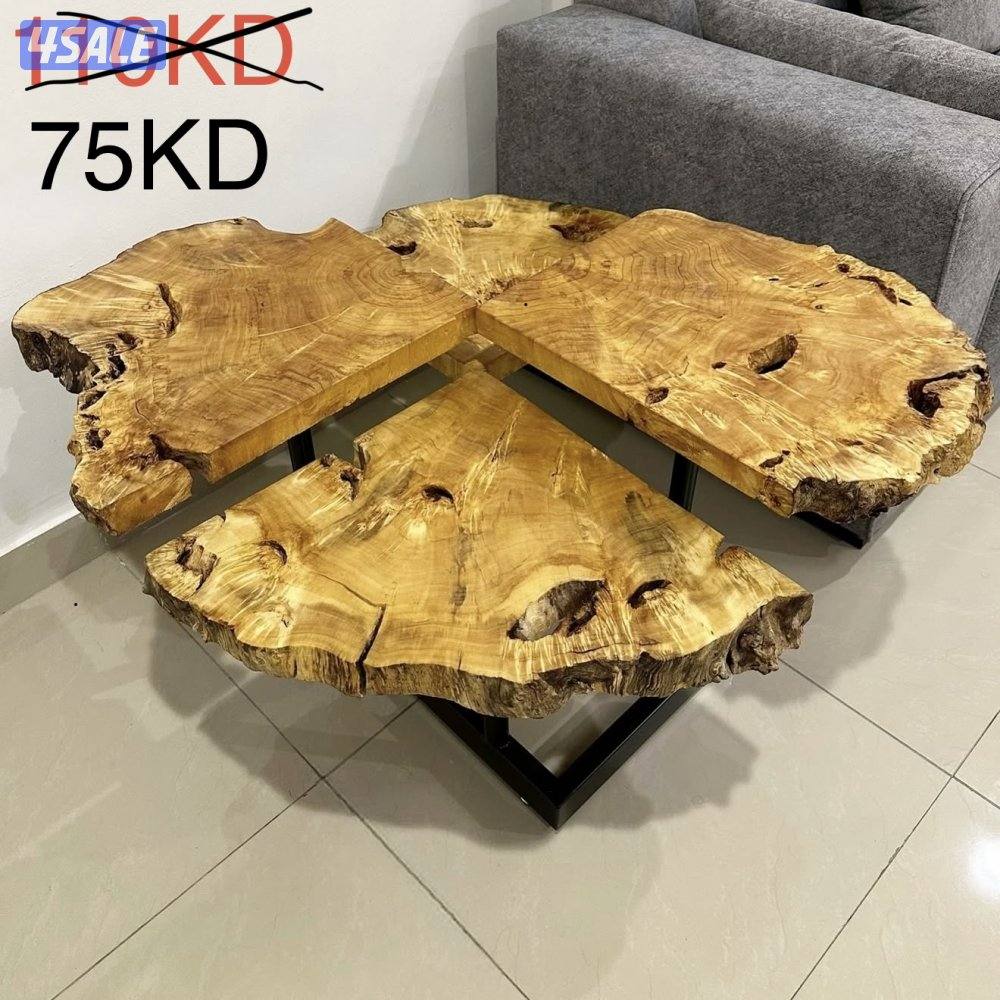 طاولات خشب طبيعي جديد غير مستخدم0