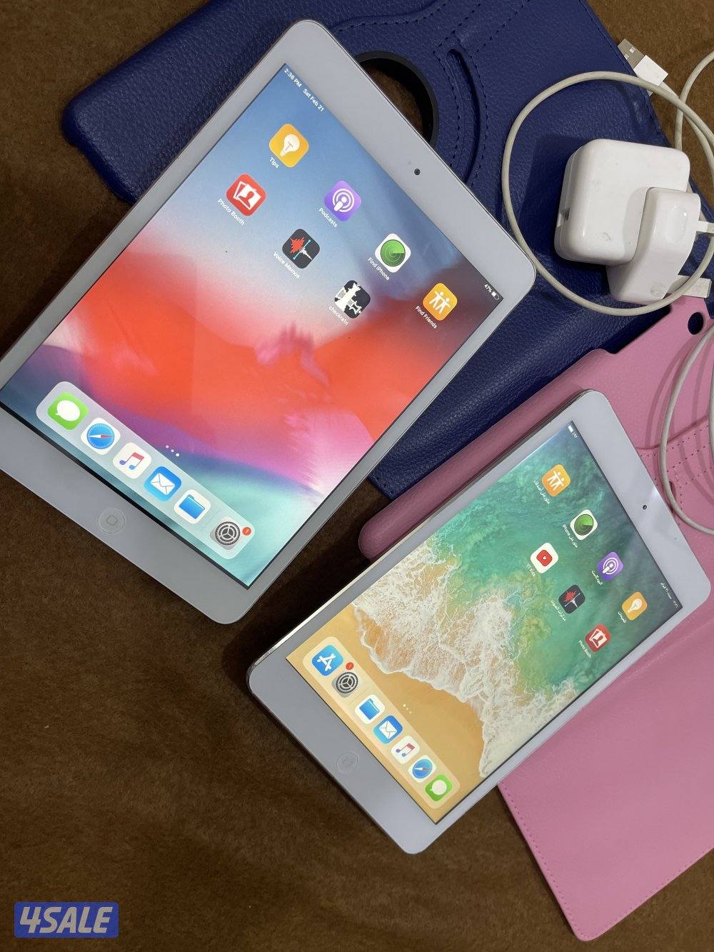 ايبادين ابل ميني 3 وميني 2 نظاف 64 قيقا و16 قيقا شغالين تمام مع كفر1