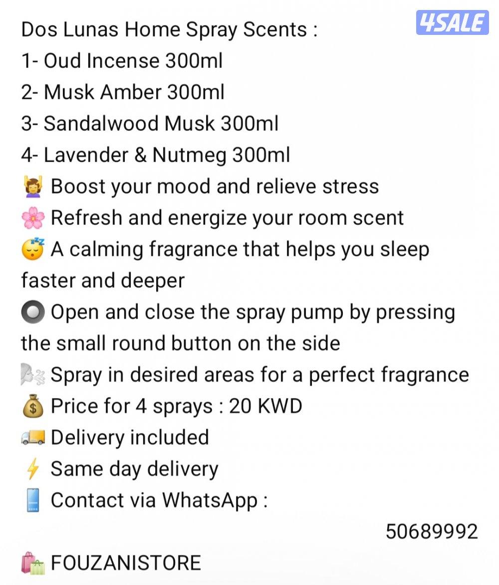 معطر للمنزل دوس لوناس
٤ عطورات في ١
Dos Lunas Home Spray
4 fragrances6