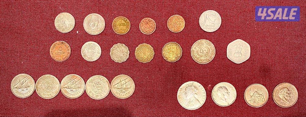 عملات قديمة روبية، وإمارة الكويت ، المملكة الأردنية . عملة عثمانية1