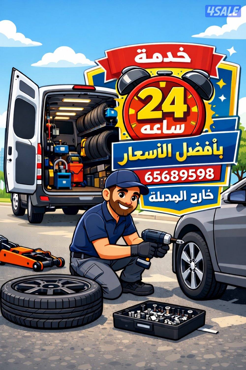 بنشر متنقل خدمات طريق 24 ساعه وبأفضل الاسعار0