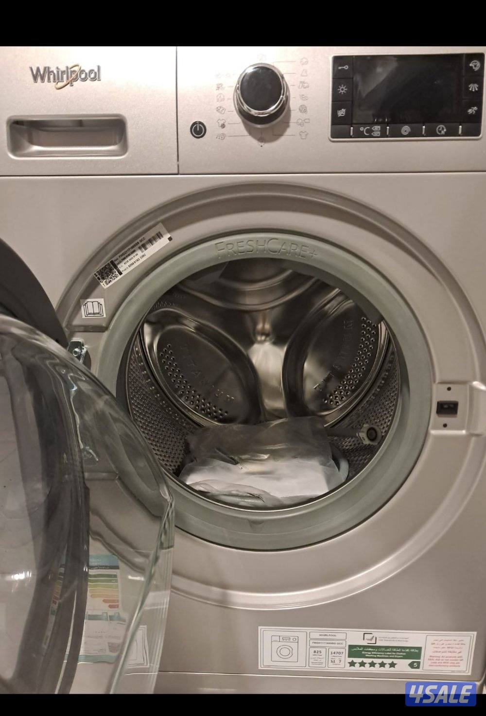غسالة whirlpool ايطالي سعة ١١ كجم و تجفيف ٧ كجم جديدة تماما للبيع1