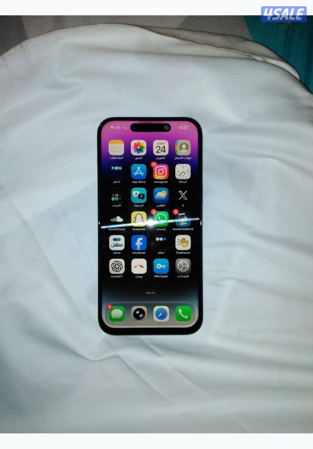 للبيع برو ماكس 14 اللون عنابي 256 GB5