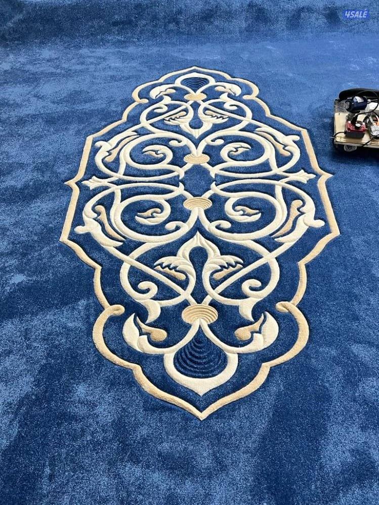 سجاد قص ساده ومشجر سميك وخفيف مساند ظهر بغلي وسعودي نكشات حفر يدوي5