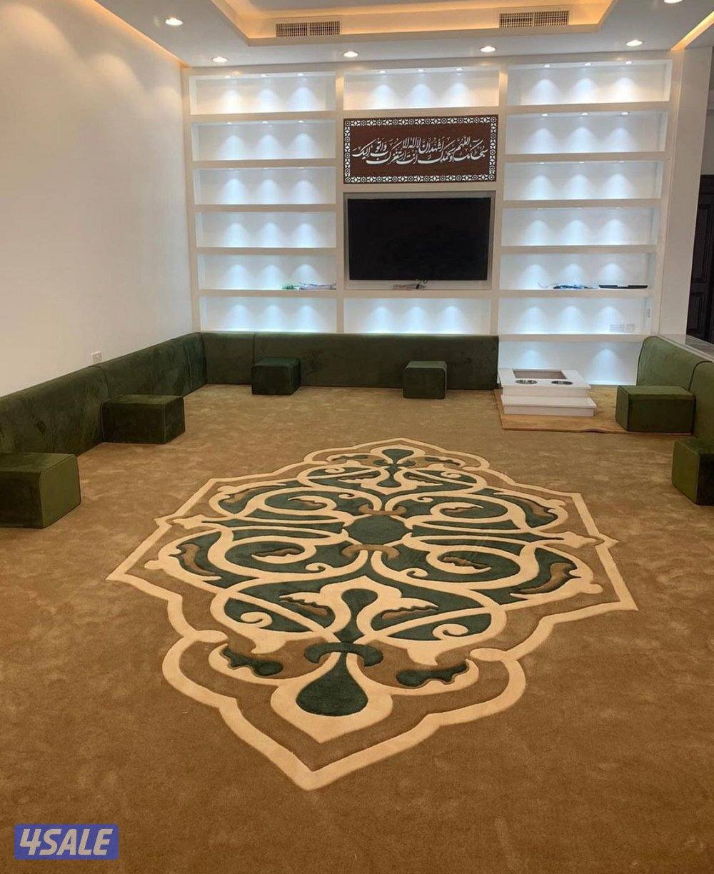 سجاد قص ساده ومشجر سميك وخفيف مساند ظهر بغلي وسعودي نكشات حفر يدوي6