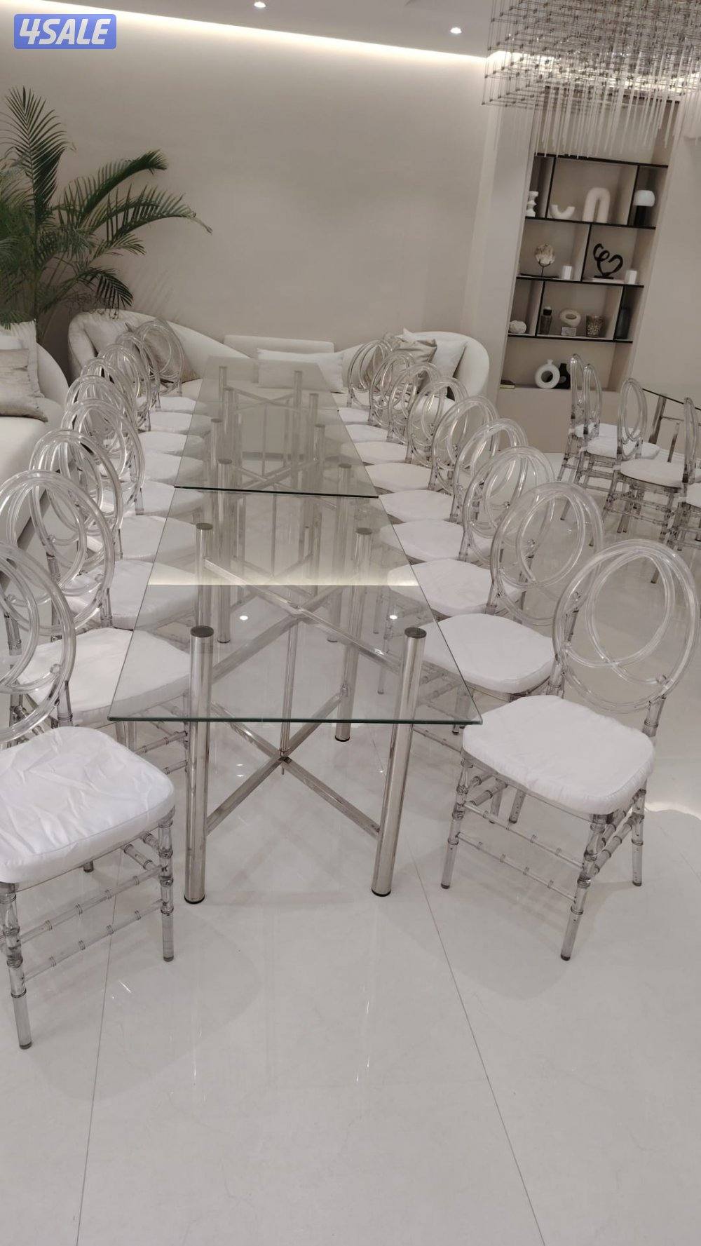 تاجير كراسي وطاولات وزينة كنبات0