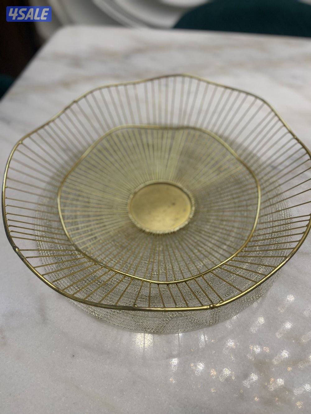 للبيع سلة فواكه ذهبية أنيقة1