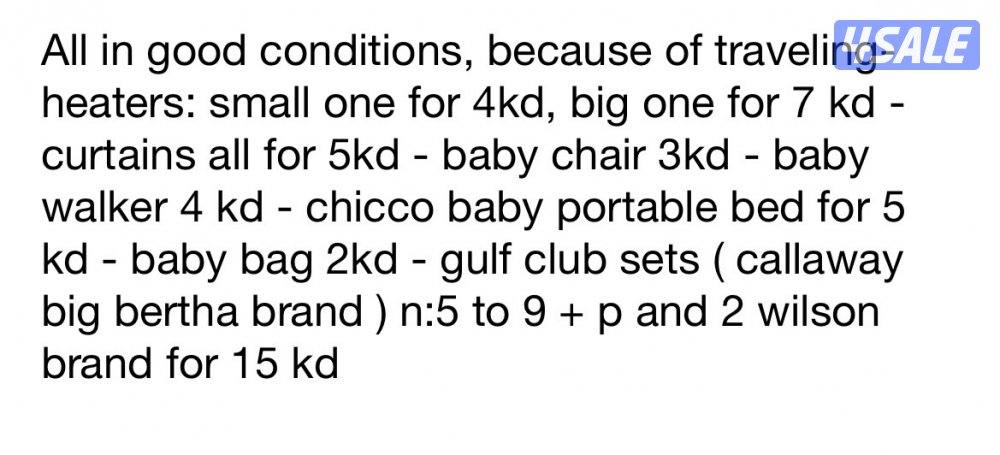 Items for sale because of traveling0