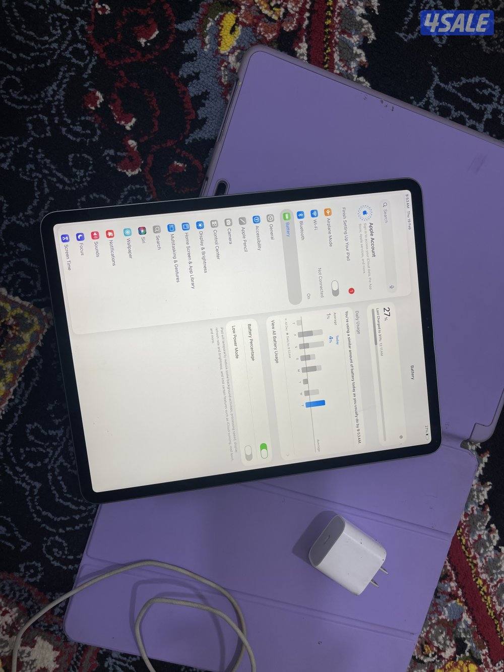 ايباد ابل برو 12.9 انش 128 قيقا نظيف الجيل الرابع نظيف مع الاغراض4